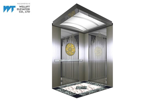 Décoration de cabine d'ascenseur de centre commercial avec la conception d'acier inoxydable de délié de miroir