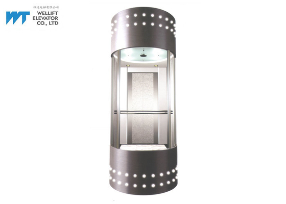 Plaque d'acier en verre panoramique de couverture de voiture de conception d'ascenseur de bâtiment pulvérisant avec la lampe de décoration