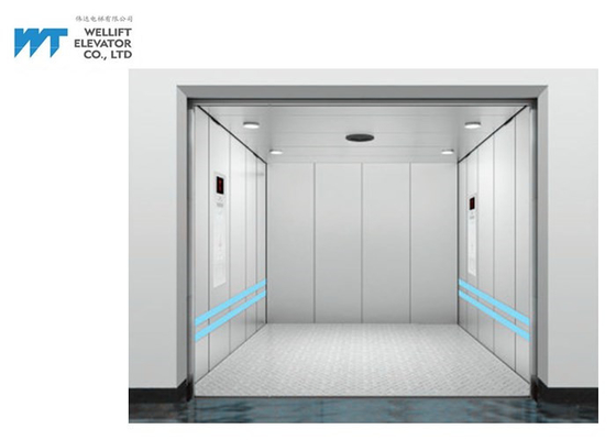 Cabine résidentielle haut de gamme de finition d'acier inoxydable d'ascenseur de fret avec la glissière de sécurité